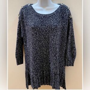 Lucky Brand chunky knit sweater,M,cotton blend,marled rib ,warm, office siren